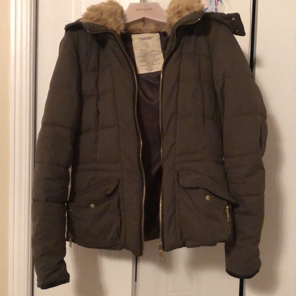 Olive winter jacket- ZARA - Picture 2 of 6